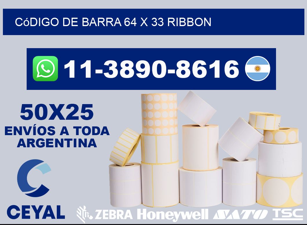 código de barra 64 x 33 ribbon