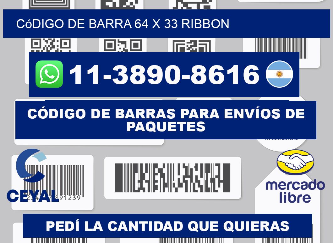 código de barra 64 x 33 ribbon