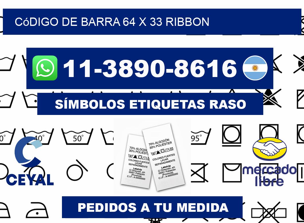 código de barra 64 x 33 ribbon