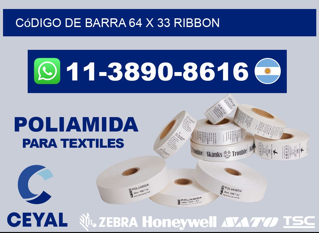 código de barra 64 x 33 ribbon