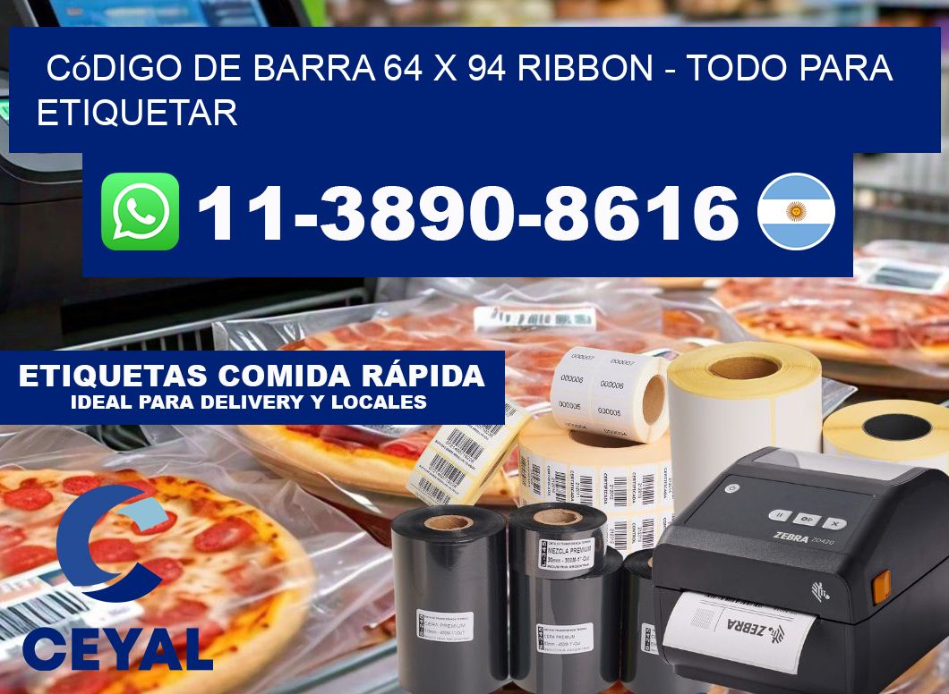 código de barra 64 x 94 ribbon - Todo para Etiquetar