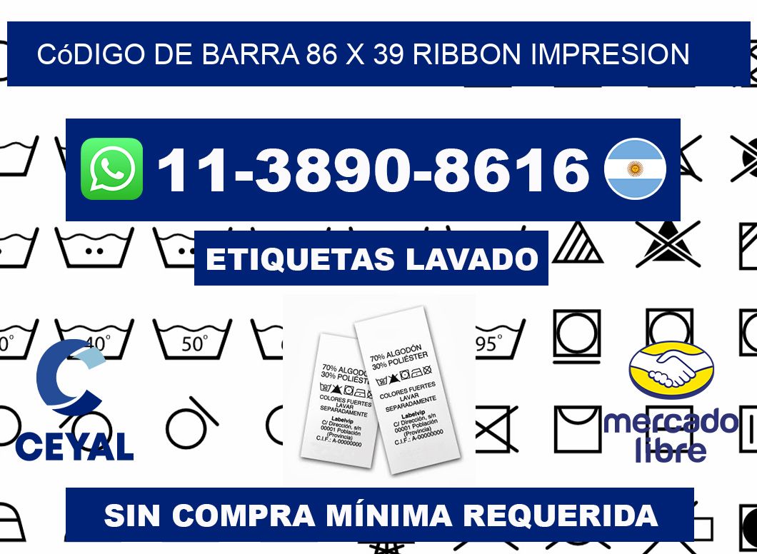 código de barra 86 x 39 ribbon impresion