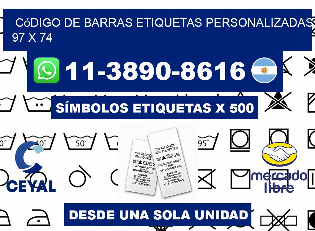 código de barras etiquetas personalizadas 97 x 74