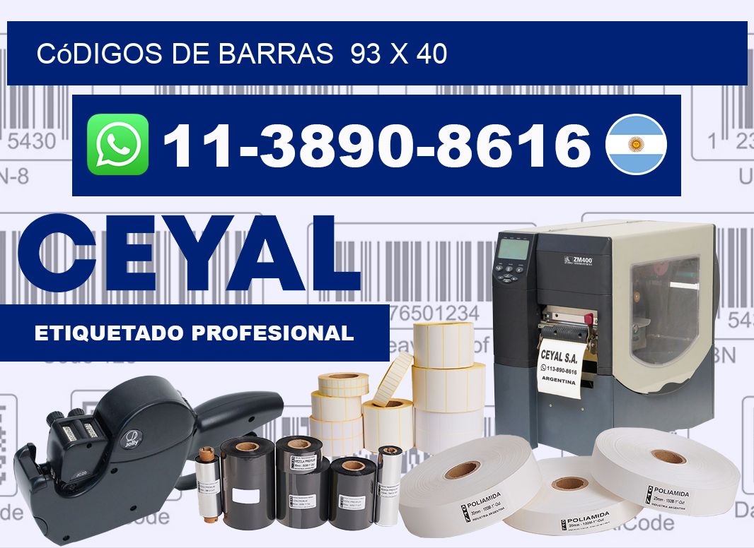 códigos de barras  93 x 40