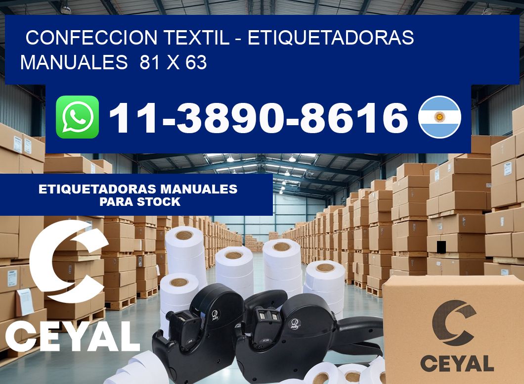 confeccion textil – Etiquetadoras Manuales  81 x 63