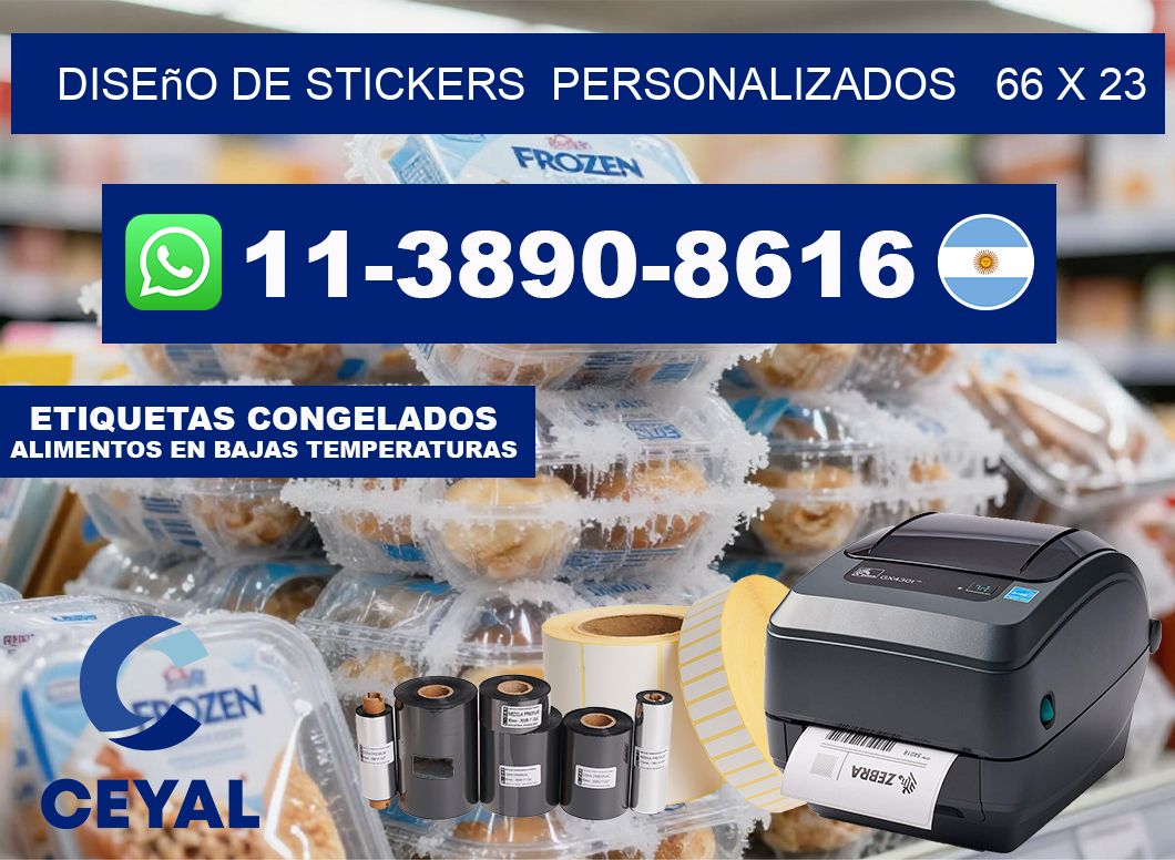 diseño de stickers  personalizados   66 x 23