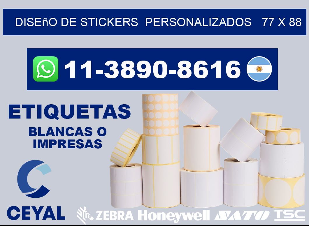 diseño de stickers personalizados 77 x 88