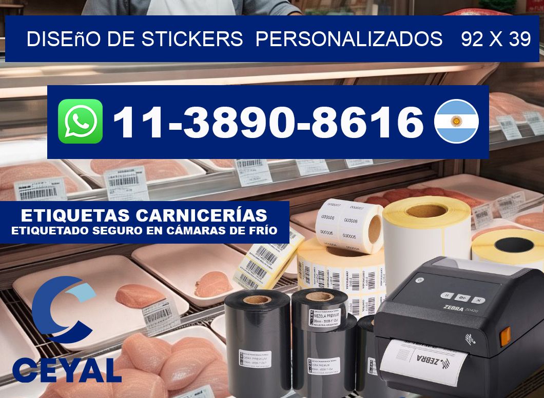 diseño de stickers  personalizados   92 x 39