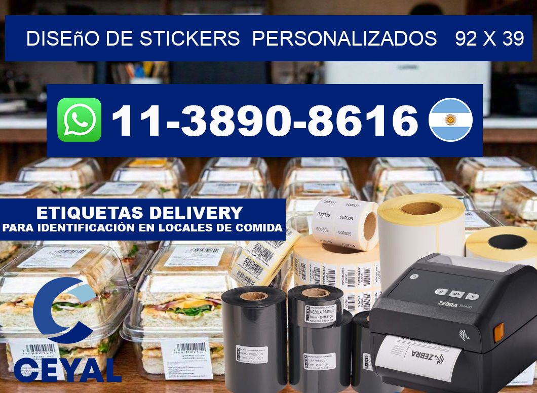 diseño de stickers  personalizados   92 x 39