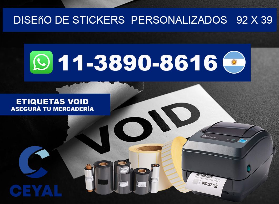 diseño de stickers  personalizados   92 x 39