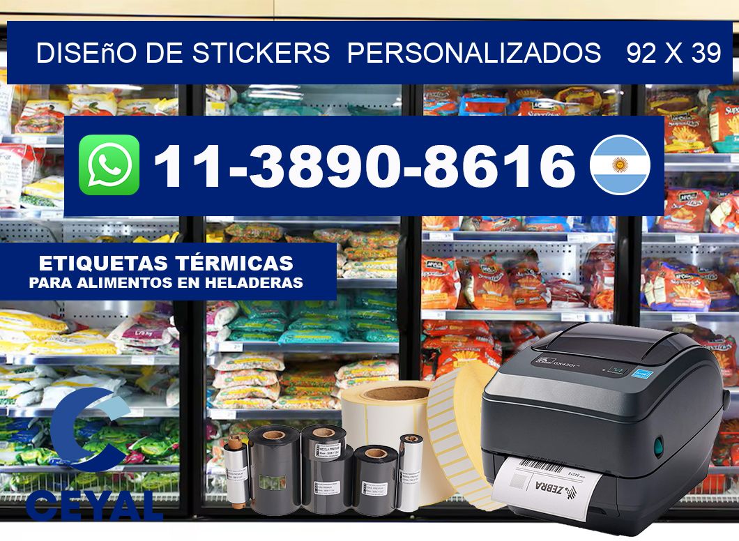 diseño de stickers  personalizados   92 x 39