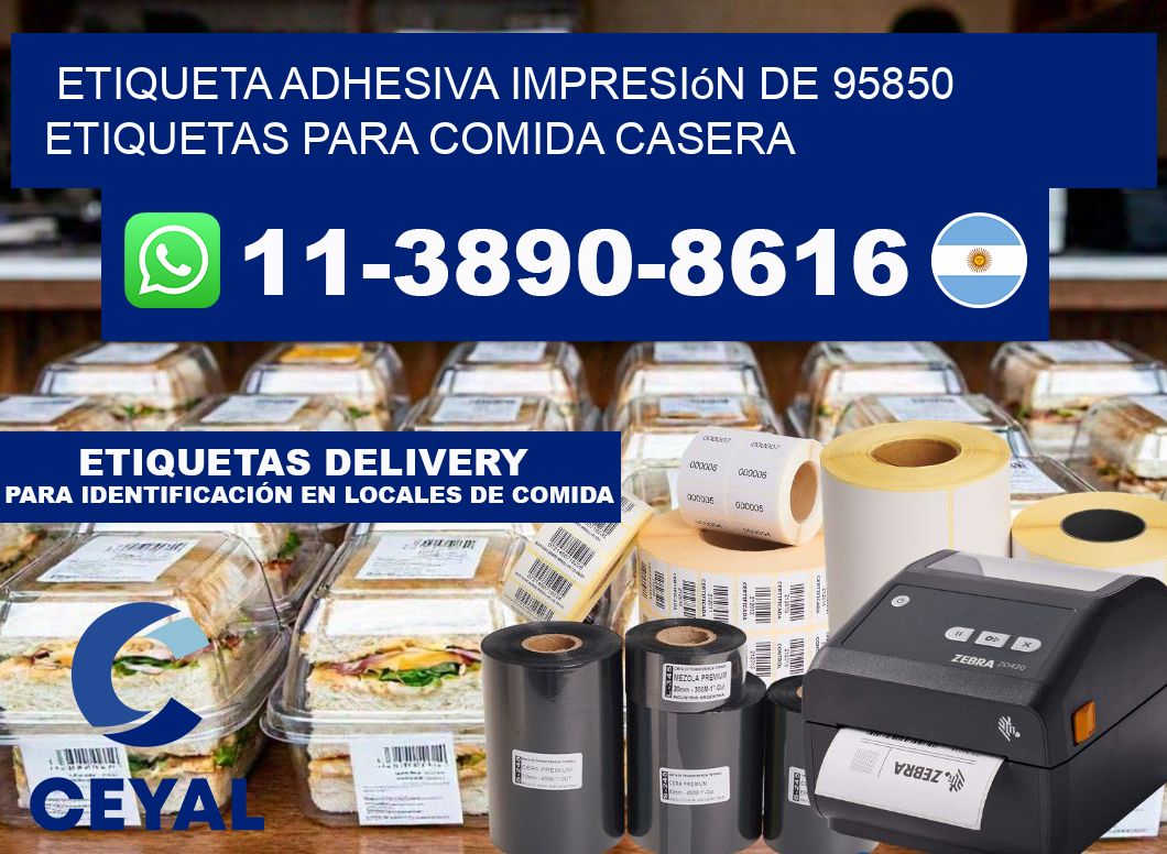 etiqueta adhesiva impresión de 95850 etiquetas para comida casera
