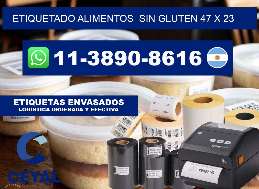 etiquetado alimentos  Sin gluten 47 x 23