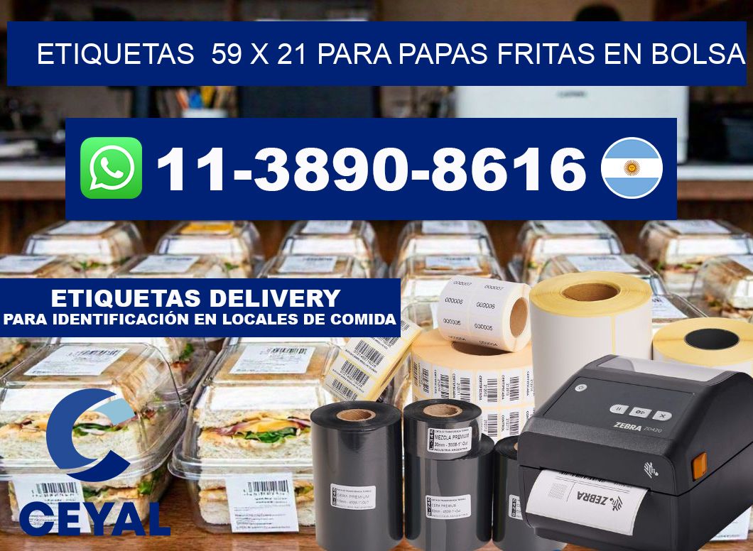 etiquetas 59 x 21 para Papas fritas en bolsa