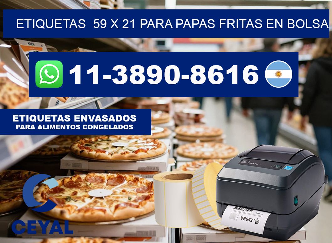 etiquetas  59 x 21 para Papas fritas en bolsa