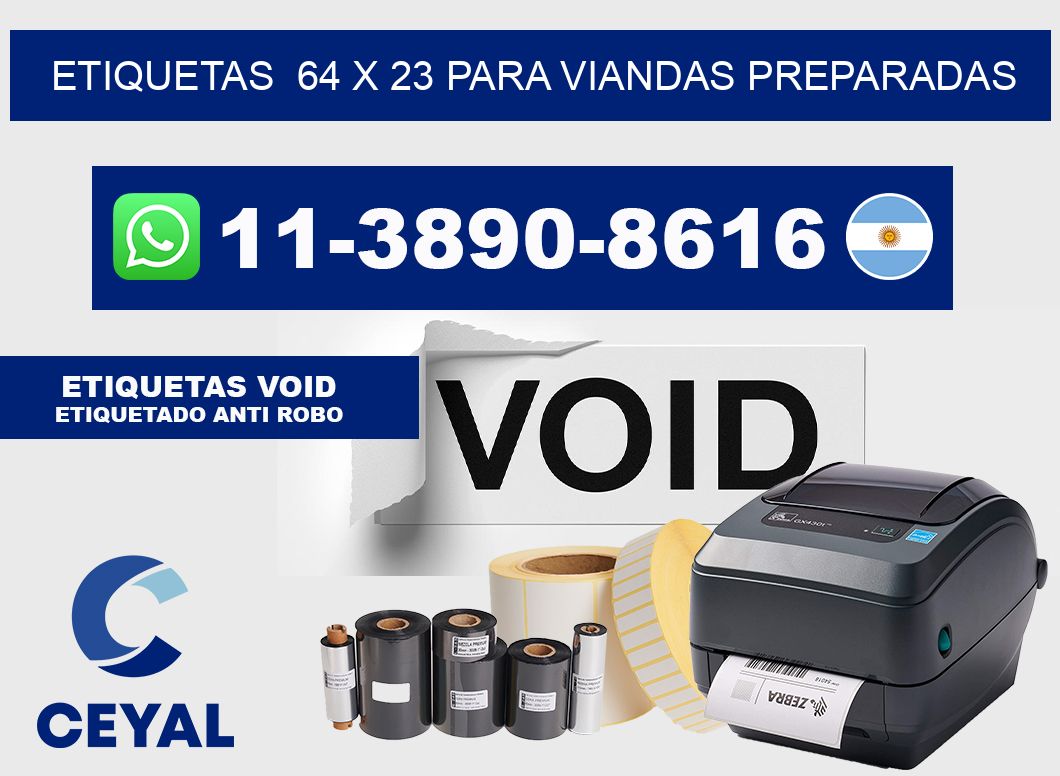 etiquetas 64 x 23 para Viandas preparadas
