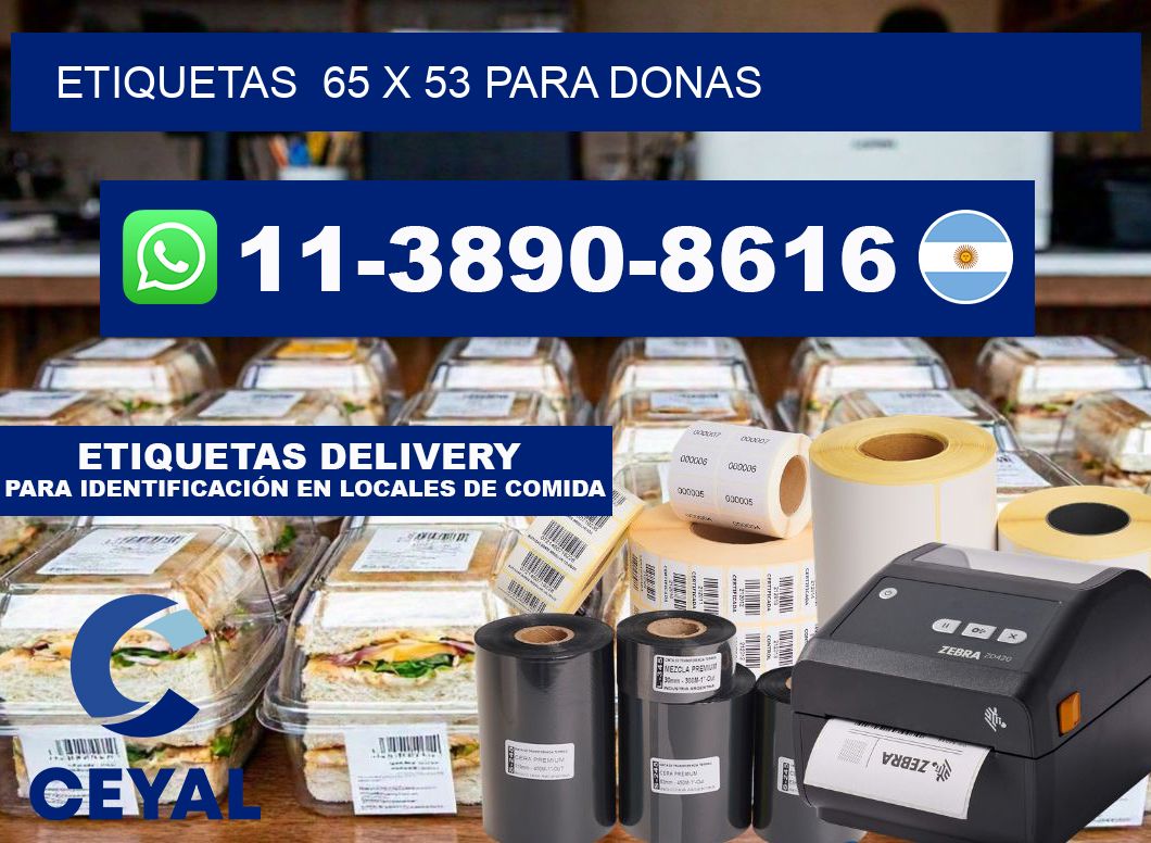etiquetas 65 x 53 para Donas