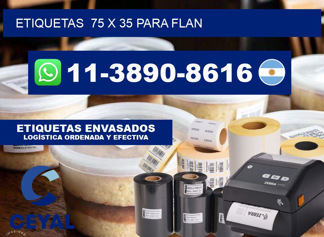 etiquetas 75 x 35 para Flan
