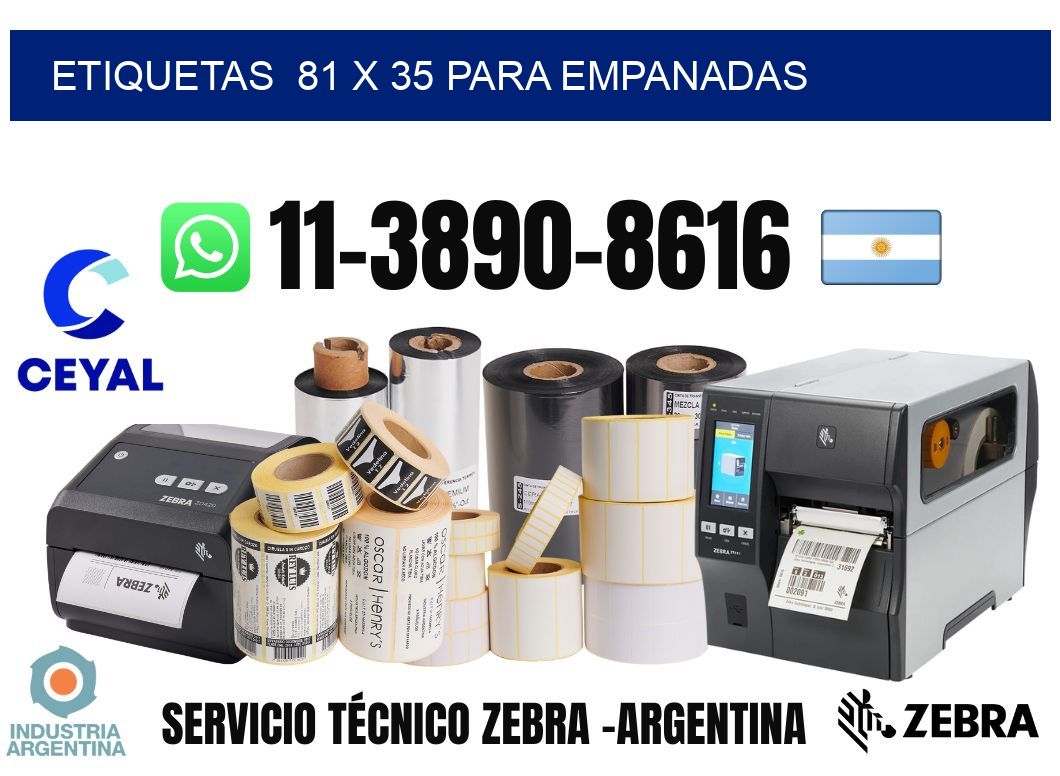 etiquetas 81 x 35 para Empanadas