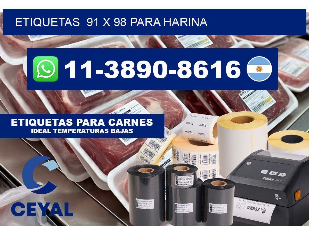 etiquetas  91 x 98 para Harina