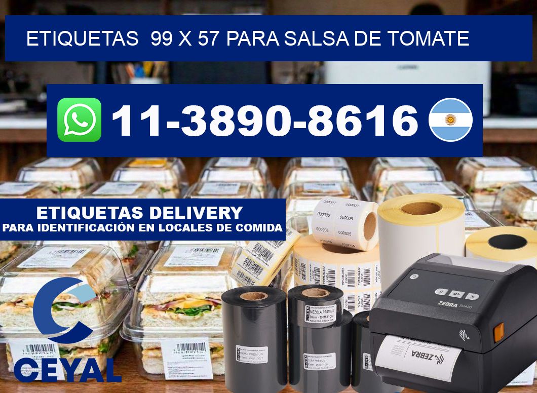 etiquetas 99 x 57 para Salsa de tomate