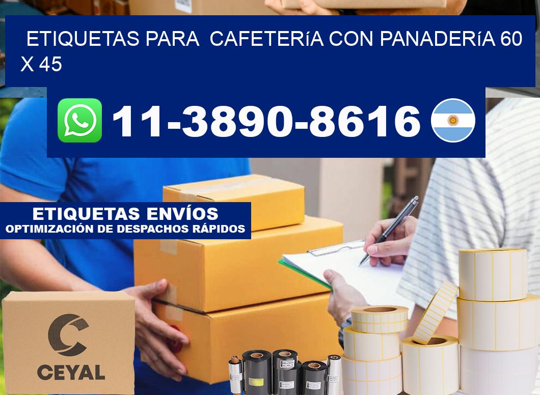etiquetas para  Cafetería con panadería 60 x 45