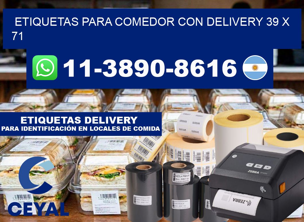 etiquetas para Comedor con delivery 39 x 71