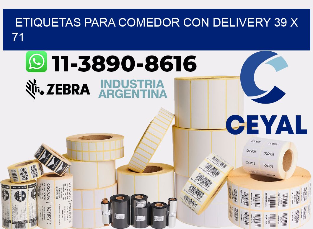 etiquetas para Comedor con delivery 39 x 71