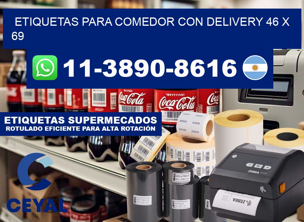 etiquetas para Comedor con delivery 46 x 69
