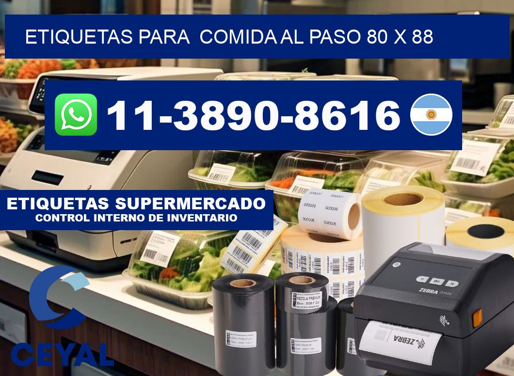 etiquetas para  Comida al paso 80 x 88