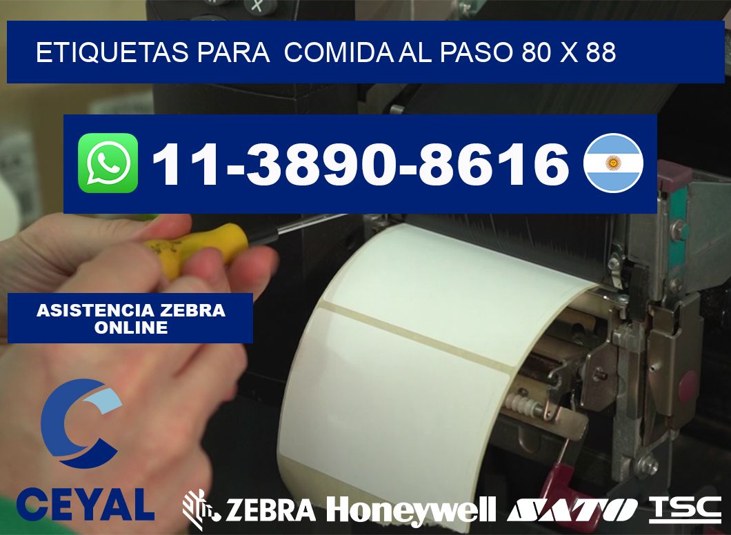 etiquetas para  Comida al paso 80 x 88