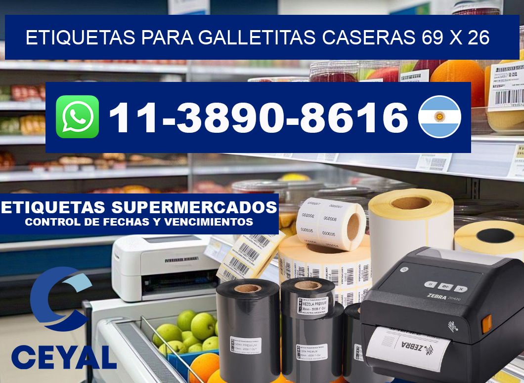 etiquetas para Galletitas caseras 69 x 26