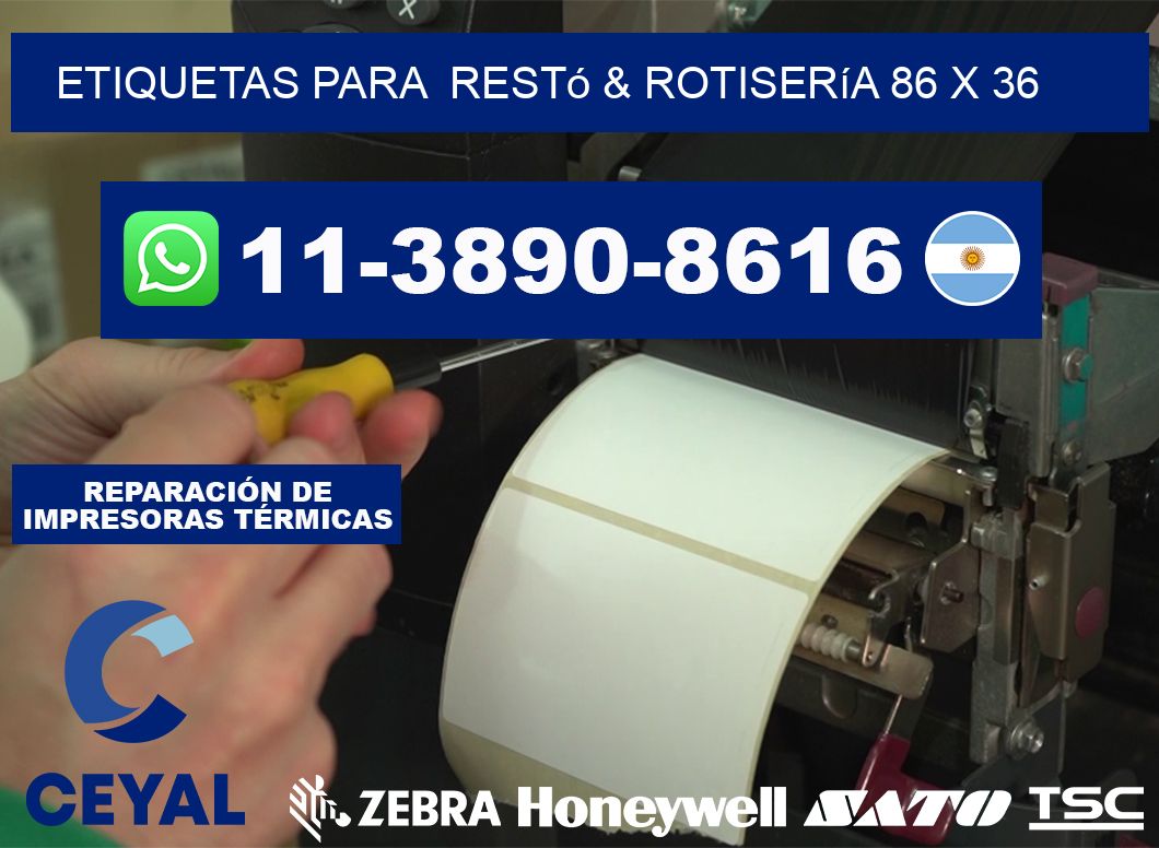etiquetas para  Restó & rotisería 86 x 36