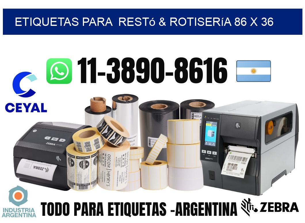 etiquetas para  Restó & rotisería 86 x 36