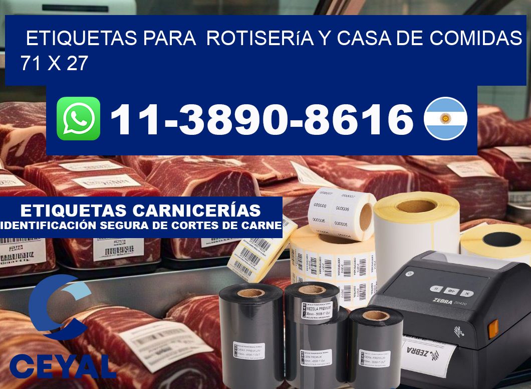 etiquetas para  Rotisería y casa de comidas 71 x 27