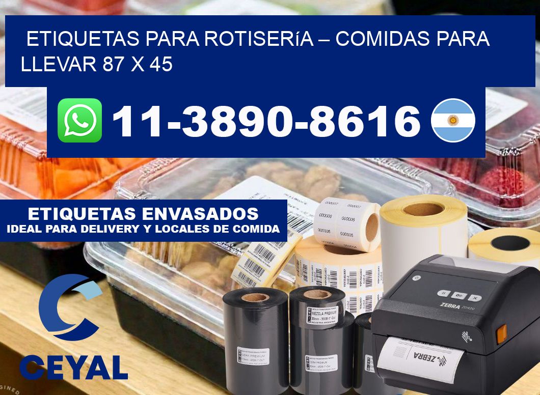 etiquetas para Rotisería – comidas para llevar 87 x 45