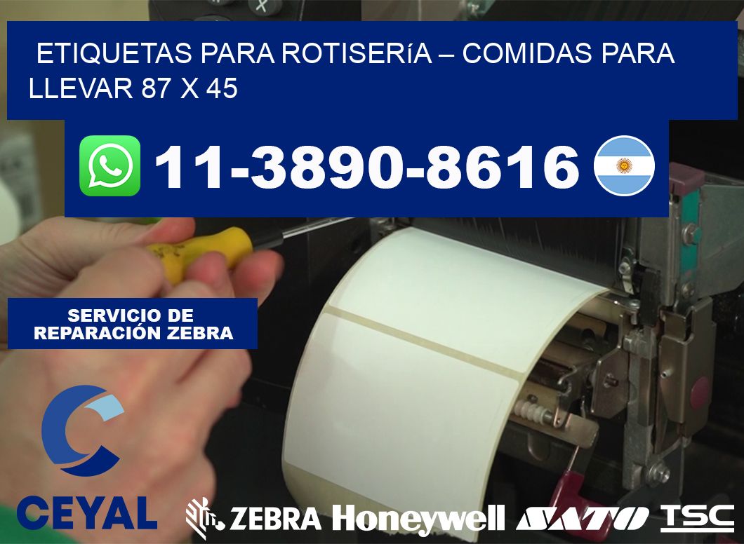 etiquetas para Rotisería – comidas para llevar 87 x 45