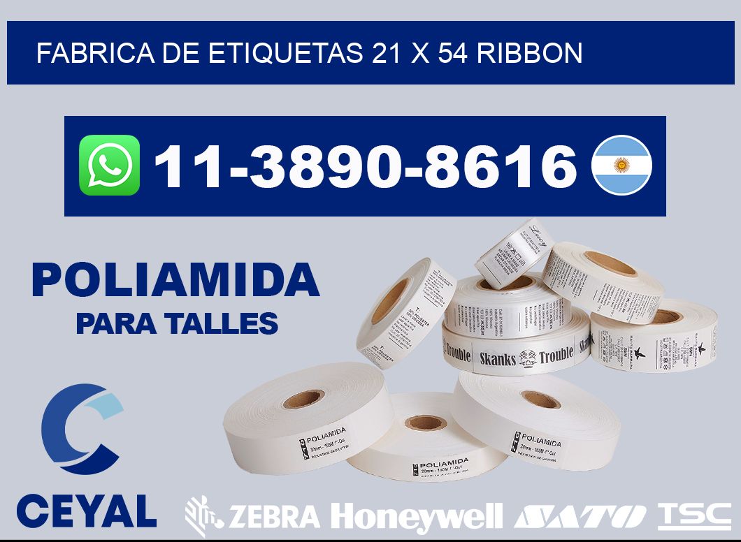 fabrica de etiquetas 21 x 54 ribbon