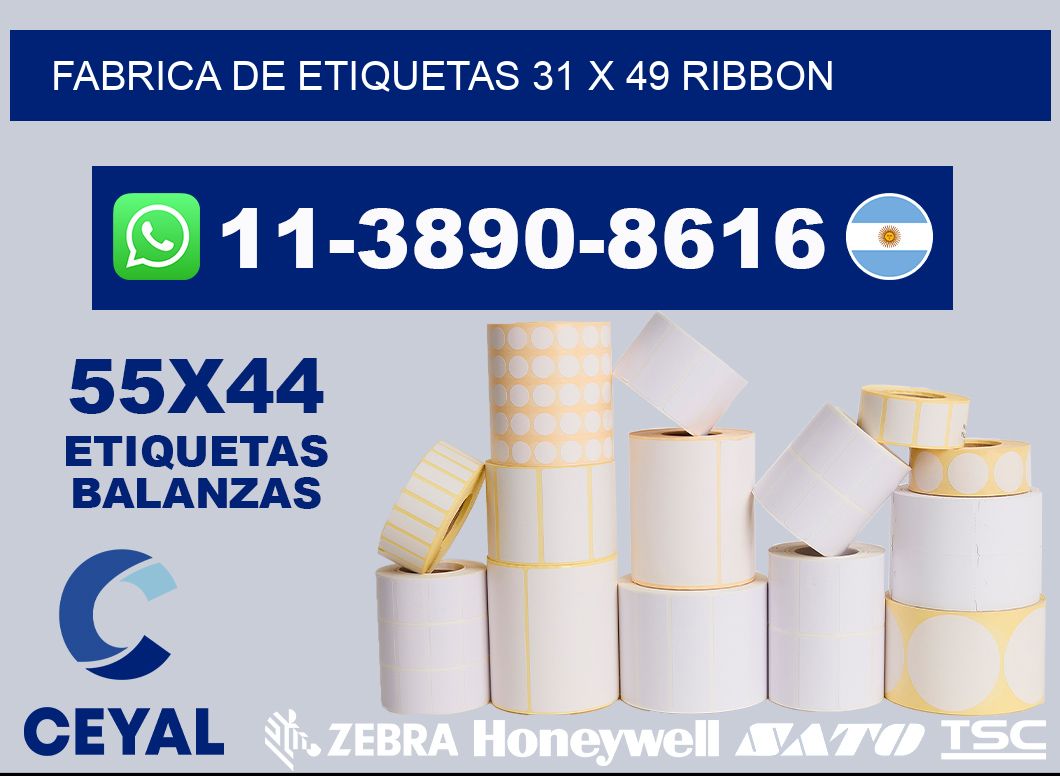 fabrica de etiquetas 31 x 49 ribbon