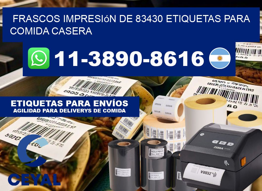 frascos impresión de 83430 etiquetas para comida casera