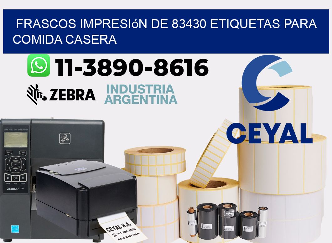 frascos impresión de 83430 etiquetas para comida casera
