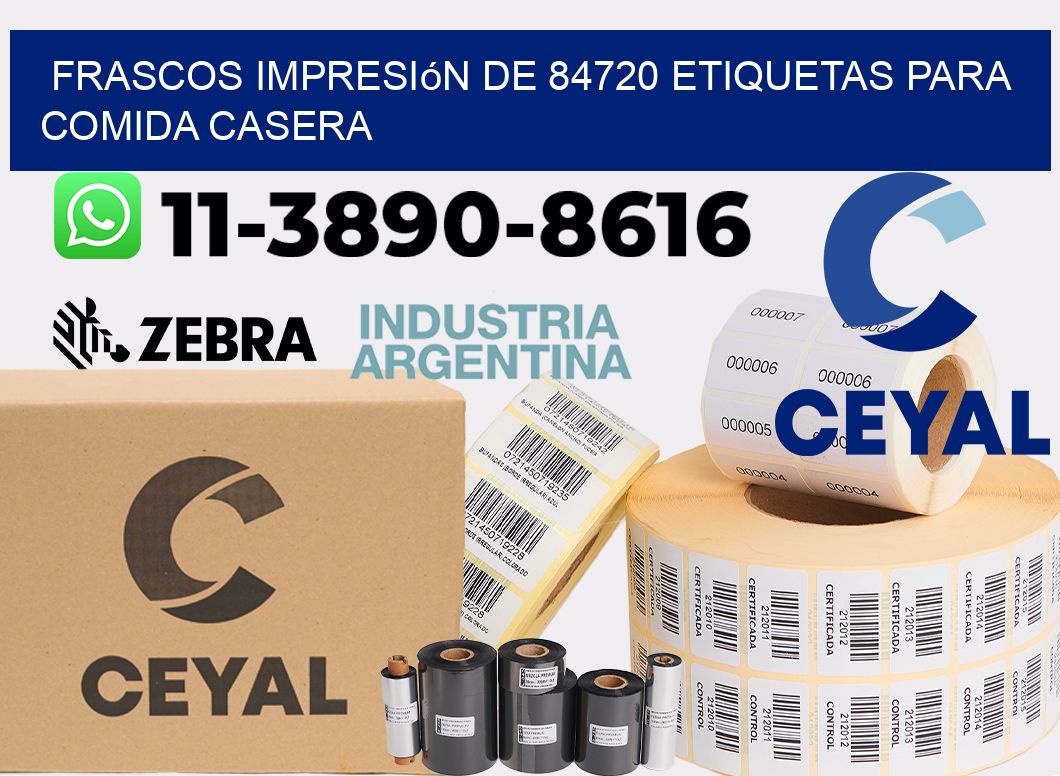 frascos impresión de 84720 etiquetas para comida casera