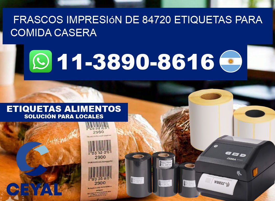 frascos impresión de 84720 etiquetas para comida casera