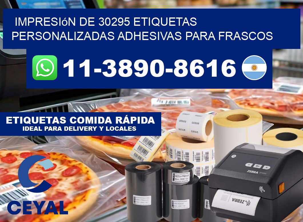 impresión de 30295 etiquetas personalizadas adhesivas para frascos