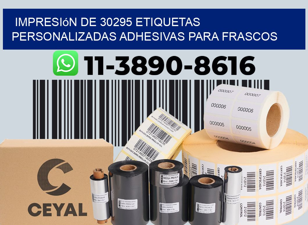 impresión de 30295 etiquetas personalizadas adhesivas para frascos