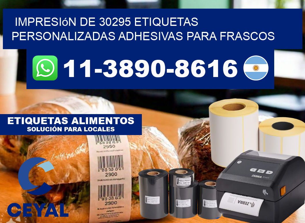 impresión de 30295 etiquetas personalizadas adhesivas para frascos