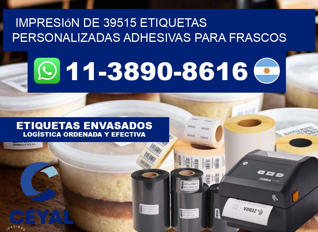 impresión de 39515 etiquetas personalizadas adhesivas para frascos