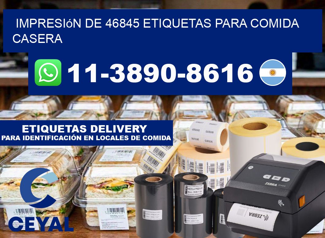 impresión de 46845 etiquetas para comida casera