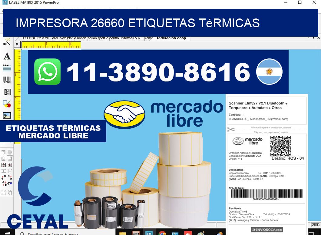 impresora 26660 etiquetas térmicas