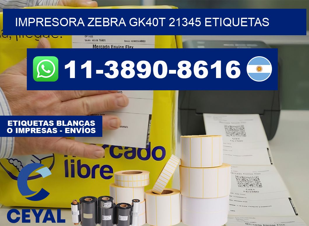 impresora zebra gk40t 21345 etiquetas